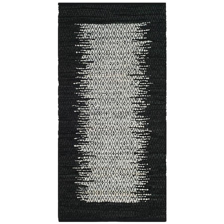 Flowers First 2 x 3 ft. Vintage Leather Hand Woven Area Rug, Light Grey & Black - Accent FL1909663